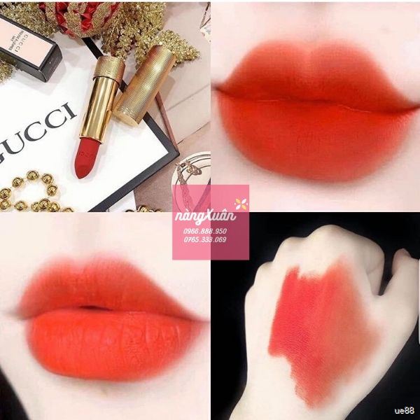 Swatch son Gucci Matte màu đỏ cam