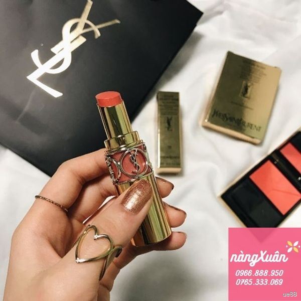 Son Yves Saint Laurent Corail Intuitive Rouge Volupte Shine màu cam hồng nude chính hãng