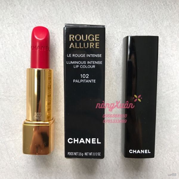 Son Chanel 102 Palpitante Rouge Allure màu đỏ hồng chính hãng