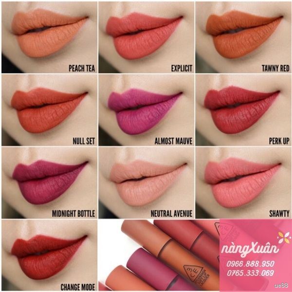 Bang mau son 3CE Soft Lip Lacquer