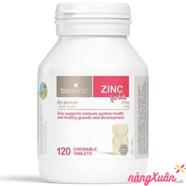 Bio Island ZINC 120 Chewable Tablets (Của Úc) - Viên nhai bổ sung kẽm cho trẻ từ 1 tuổi