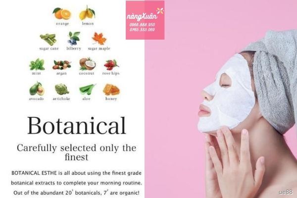 Chiết xuất thực vật lành tính - Botanical Esthe 7in1 Sheet Mask an toàn cho làn da chúng mình.