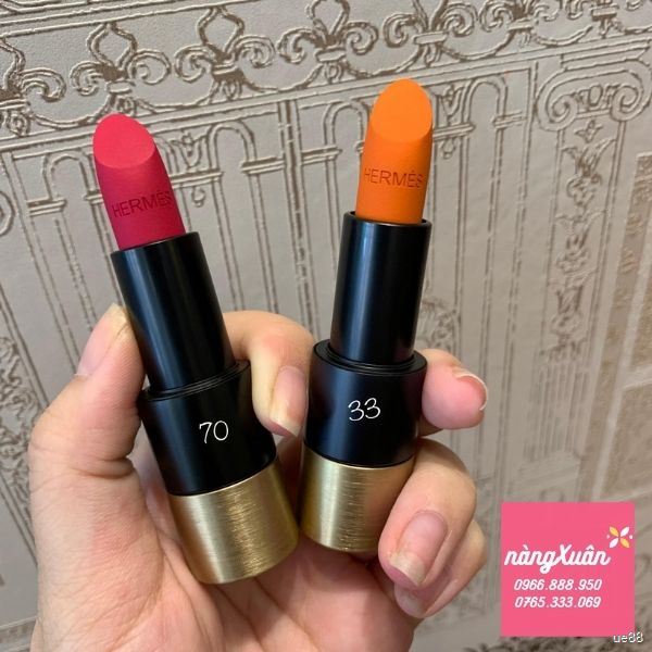 Son Hermes 70 Rose Indien và màu 33 Orange Boite