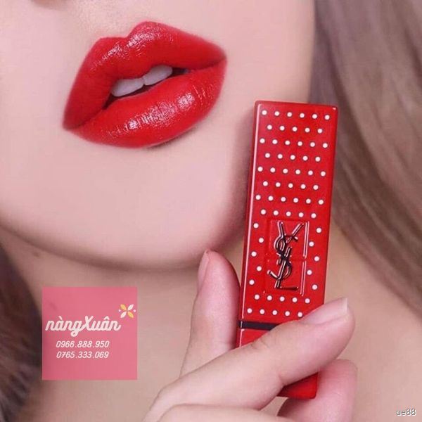 Swatch son YSL 01 Le Rouge vỏ đỏ Stud Edition Rouge Pur Couture