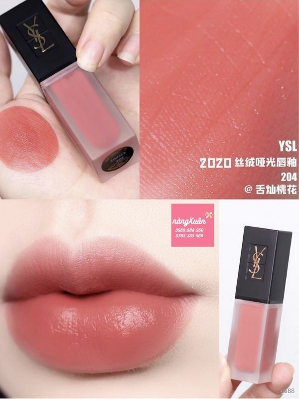 Son YSL 204 màu Hồng Cam Đất