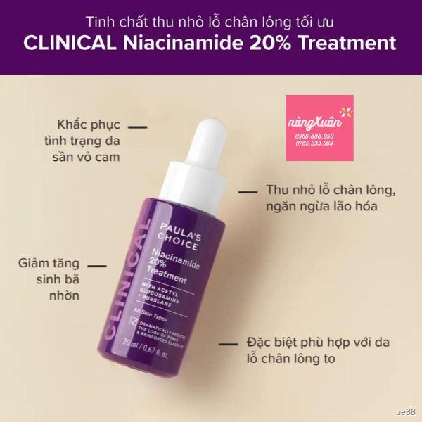 Tinh Chất Se Khít Lỗ Chân Lông PAULA'S CHOISE Niacinamide 20% Treatment 20ml