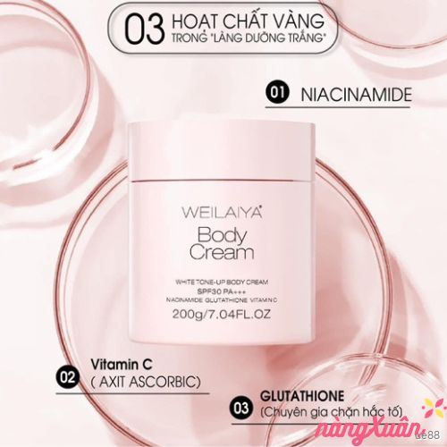 Kem dưỡng trắng da nâng tone Weilaiya White Tone-Up Body Cream SPF30 PA+++ 200g