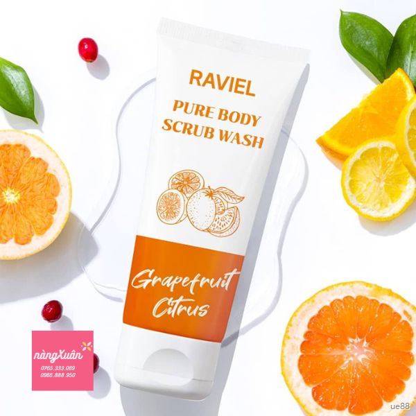 Sữa tắm Raviel Pure Body Scrub Wash Grapefruit Citrus