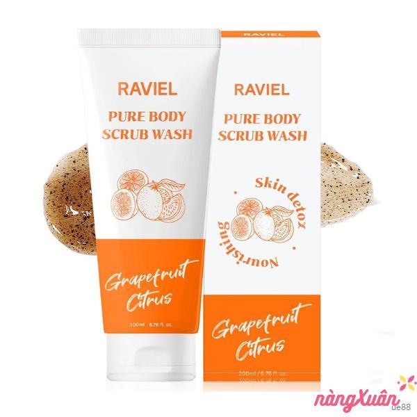 Sữa tắm tẩy tế bào chết Raviel Pure Body Scrub Wash Grapefruit Citrus