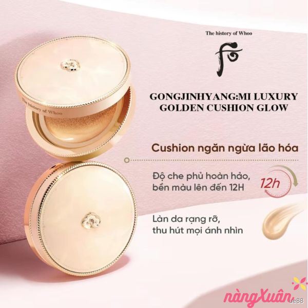 Set Phấn Nước WHOO Luxury Golden Cushion Glow SPF50+PA+++ (MỚI 2024)