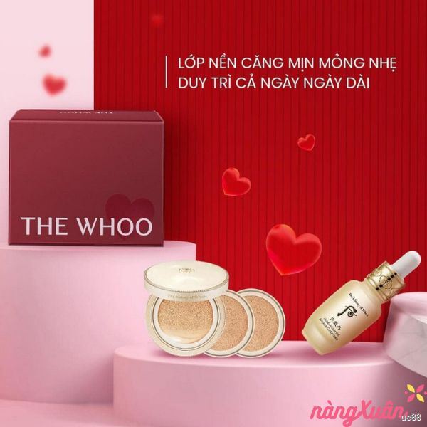 Set Phấn Nước WHOO No21 - Luxury Golden Cushion Glow SPF50+PA+++ (MỚI 2024)