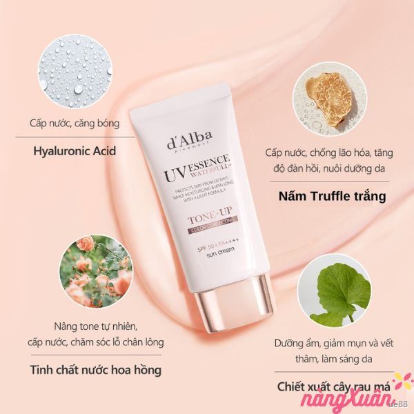 Kem Chống Nắng d'Alba Waterfull TONE UP Sun Cream SPF50+ PA++++